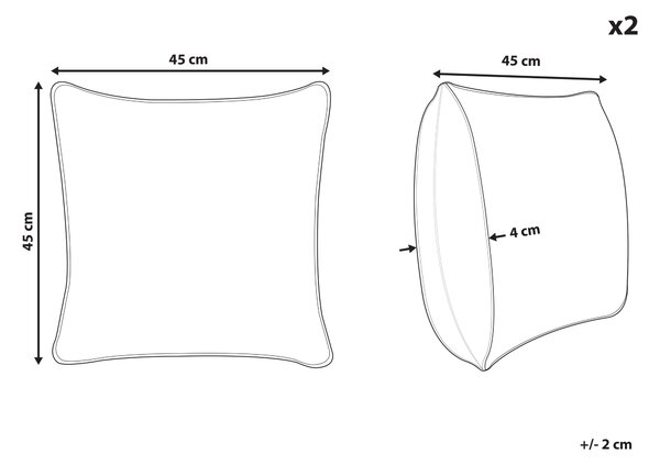 Sada 2 dekoratívnych vankúšov svetlobéžová polyester 45 x 45 cm bez vzoru jednofarebná moderný štýl doplnky