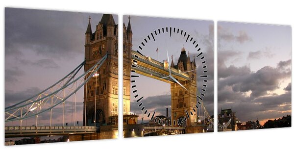 Obrázok - Tower Bridge v noci (s hodinami) (90x30 cm)
