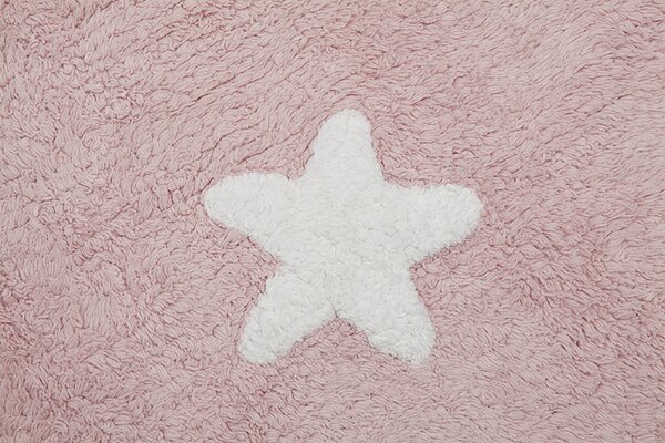 Lorena Canals, Prírodný koberec, ručne tkaný Stars Pink-White, 120x160, ružová, detská izba