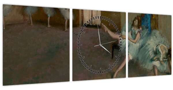 Obraz - Edgar Degas, Before the Ballet, reprodukcia (s hodinami) (90x30 cm)