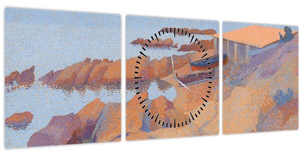 Obraz - Henri Edmond Cross, Calanque des Antibois, reprodukcia (s hodinami) (90x30 cm)