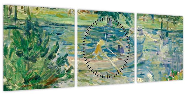 Obraz - Berthe Morisot, Girl in a Boat with Geese, reprodukcia (s hodinami) (90x30 cm)