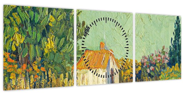 Obraz - Imitator of Vincent van Gogh, Landscape, reprodukcia (s hodinami) (90x30 cm)