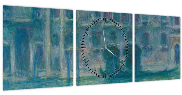 Obraz - Claude Monet, Palazzo da Mula, Venice, reprodukcia (s hodinami) (90x30 cm)