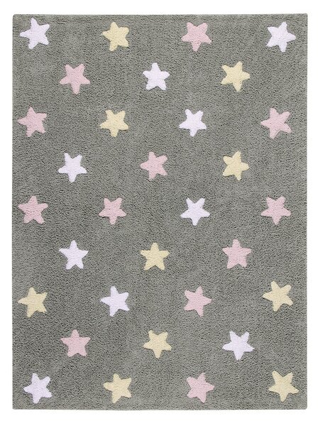 Lorena Canals koberce Pre zvieratá: Prateľný koberec Tricolor Stars Grey-Pink - 120x160 cm