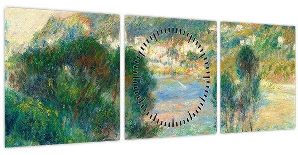 Obraz - Auguste Renoir, View of Monte Carlo from Cap Martin, reprodukcia (s hodinami) (90x30 cm)