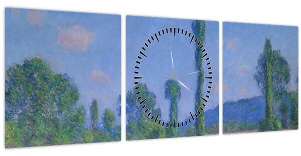 Obraz - Claude Monet, Poppy Field (Giverny), reprodukcia (s hodinami) (90x30 cm)