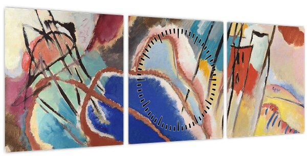 Obraz - Vasily Kandinsky, Improvisation No. 30 (Cannons), reprodukcia (s hodinami) (90x30 cm)