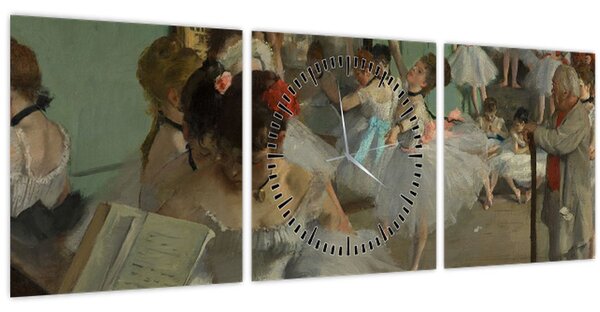 Obraz - Edgar Degas, The Dance Class, reprodukcia (s hodinami) (90x30 cm)
