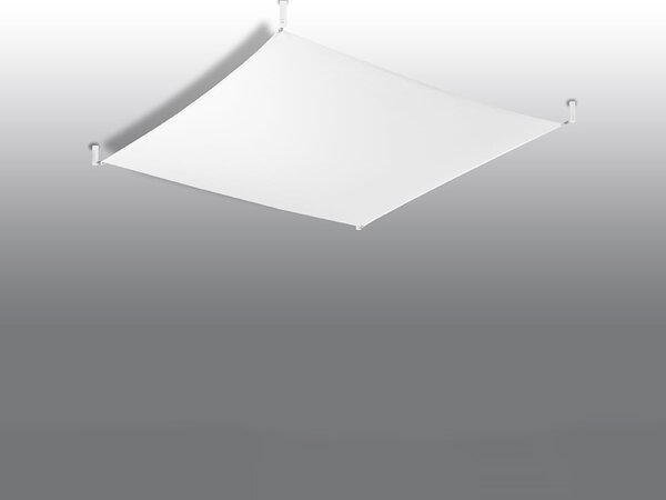 Stropné svietidlo Luna, 1x biele textilné tienidlo, (105 cm)
