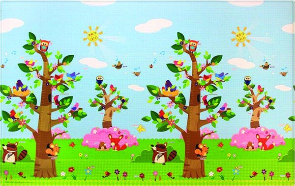 Dwinguler Obojstranný protišmykový koberec Vtáky v korunách stromov – na von aj na doma - 140x210 cm