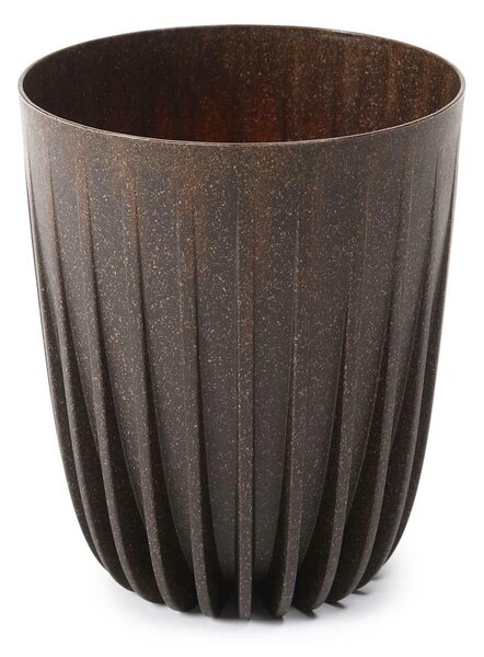 PLASTOVÝ KVETINÁČ STRIPPED ECO 23X19 CM TMAVOHNEDÁ