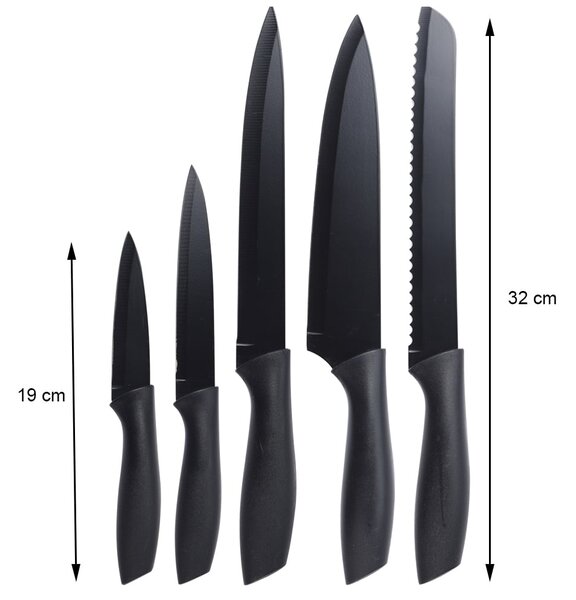 Kuchynský nôž Black sada 5ks