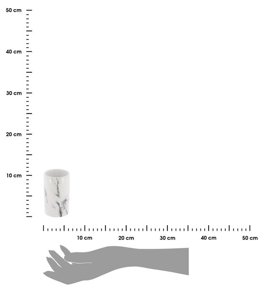 Kúpeľňový pohár Nardi Marble, biela, 200 ml
