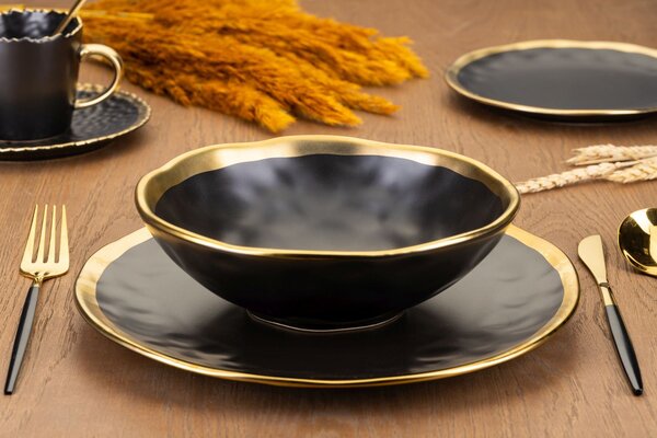 Keramická súprava tanierov Lissa Black Gold 2ks