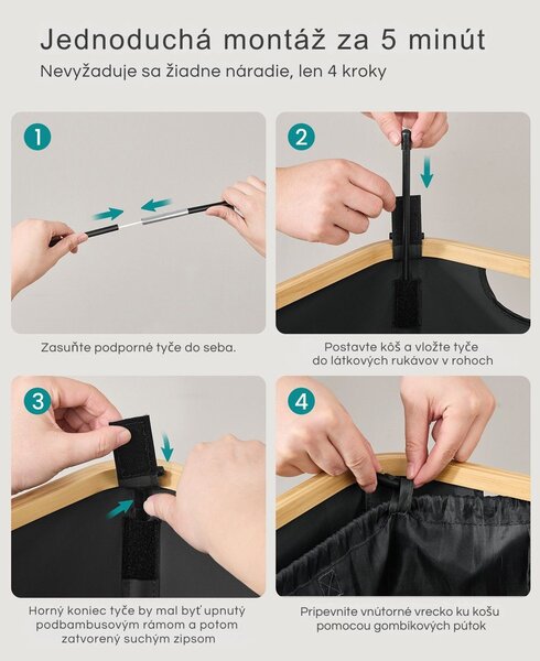 Triediaci kôš na fľaše a plechovky ECOVIA, 100l, čierna/béžová SongmicsHome