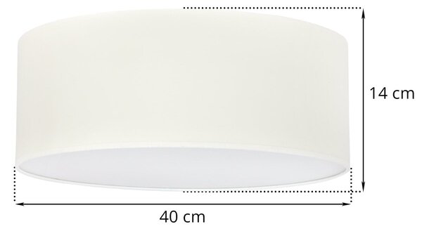 Stropné svietidlo Gaja, 1x krémové textilné tienidlo, (biele plexisklo), (fi 40cm)