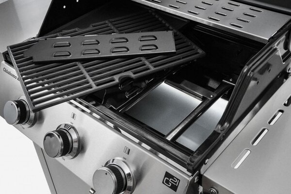 Plynový gril OKLAHOMA BBQ, 3 horáky, s redukčným ventilom, strieborná Penta CZ
