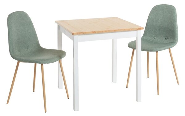 Zelená jedálenská súprava loomi.design so stolom Sydney a stoličkami Lissy