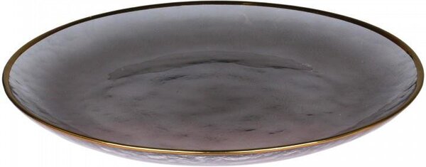 Sklenený tanier Grey Golden Edge 27 cm