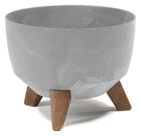 PLASTOVÝ KVETINÁČ ROSA ECO 18X29 CM IMITÁCIA BETÓNU SIVÁ