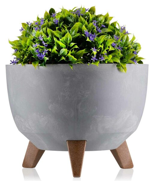 PLASTOVÝ KVETINÁČ ROSA ECO 18X29 CM IMITÁCIA BETÓNU SIVÁ