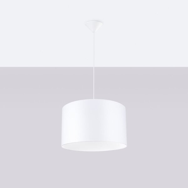 Závesné svietidlo Nova, 1x biele textilné tienidlo, (fi 40 cm)