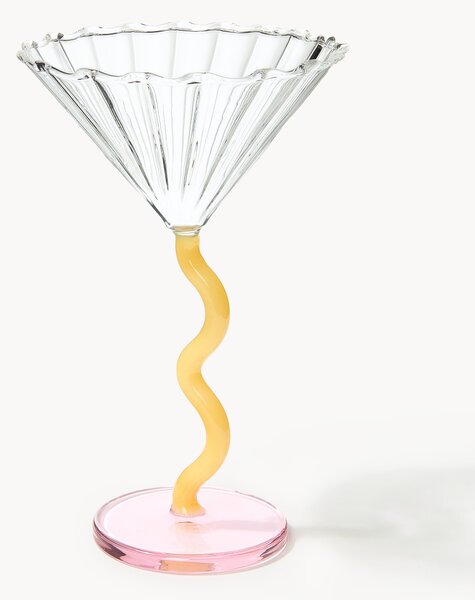 Borosilikátové poháre na martini Curve, 2 ks