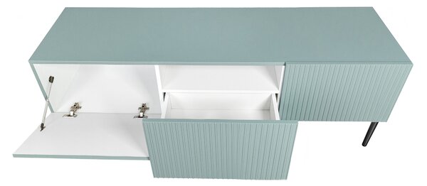 TV stolík Nicole 150 cm - šalviová / čierne nožičky