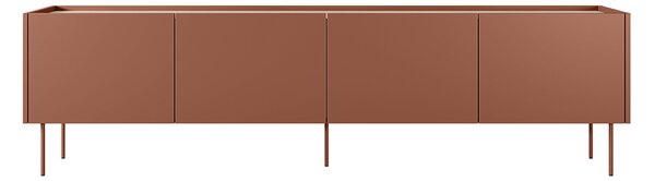 TV stolík Desin 220 cm - ceramic red / dub nagano