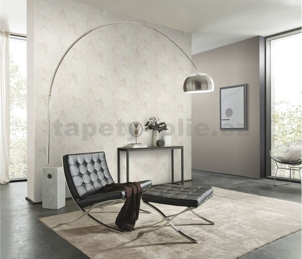 Vliesové tapety na stenu Aurora 10514-14, rozmer 10,05 m x 0,53 m, fusion s trblietkami krémový, Erismann