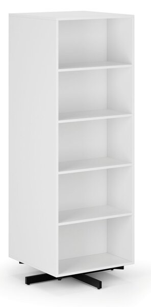 Otočný regál, 680×680×1932 mm, 2x 5 políc, biela