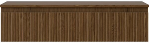 Mexen Rivel, kúpeľňová skrinka 100 cm s hornou časťou, 1 zásuvka, drážkovaná, orech, 91A20-10023-1-BFC86