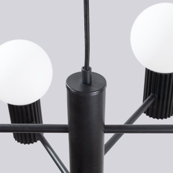 Luster Halo, 6x biele sklenené tienidlo, b