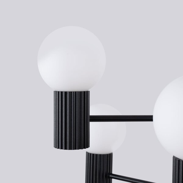 Luster Halo, 6x biele sklenené tienidlo, b