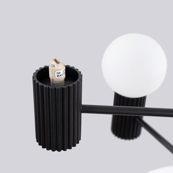 Luster Halo, 6x biele sklenené tienidlo, b