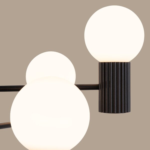 Luster Halo, 6x biele sklenené tienidlo, b