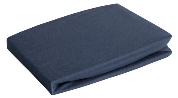 JERSEY PRESTIERADLO 90X200 CM, VÝŠKA 25 CM TMAVOMODRÉ