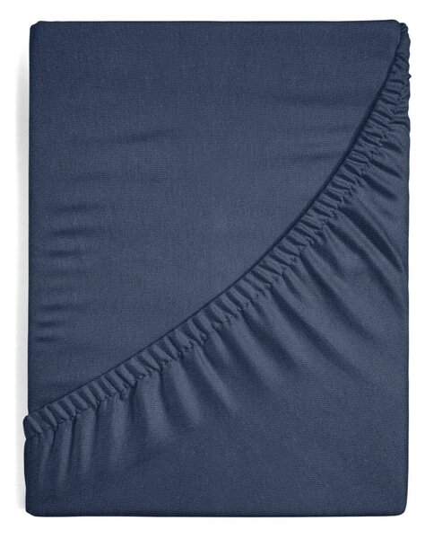 JERSEY PRESTIERADLO 90X200 CM, VÝŠKA 25 CM TMAVOMODRÉ