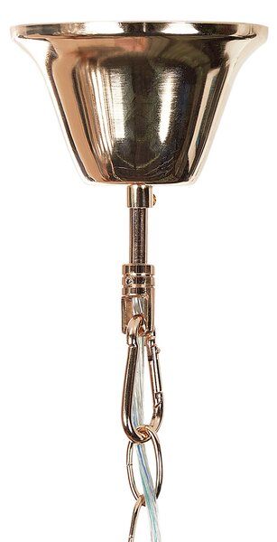 Luster zlatý kovový ⌀ 49 cm závesná lampa sklenený krištáľový glamour štýl obývačka spálňa
