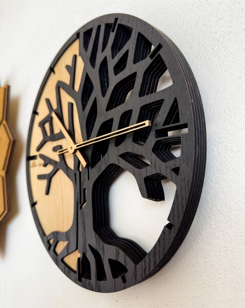 3D Dubové drevené hodiny T-Tatra Oak 30cm-50cm-80cm Strom života