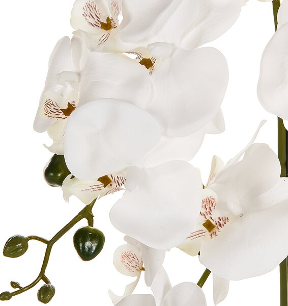 Umelá rastlina v kvetináči orchidea zelená a biela syntetický materiál 63 cm dekorácie doplnky interiér