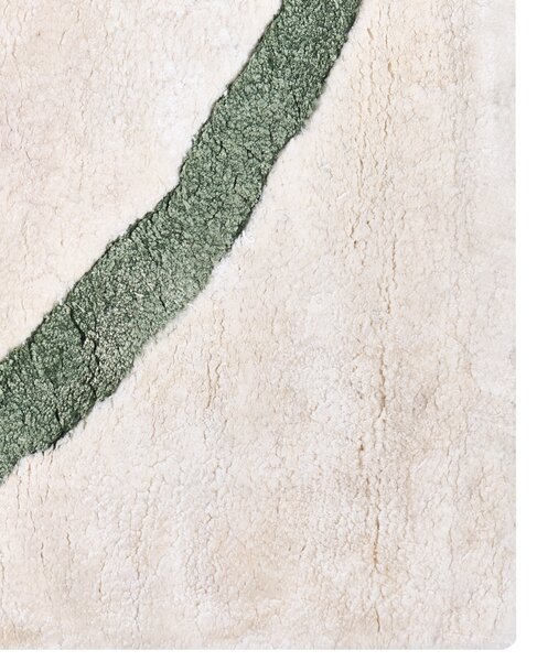 Koberec svetlobéžová a zelená viskóza a vlna abstraktný vzor 160 x 230 cm moderný glamour štýl