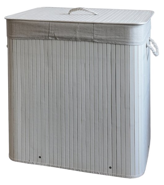 TRENDIE Bambusový kôš na prádlo 150l biely + DARČEK