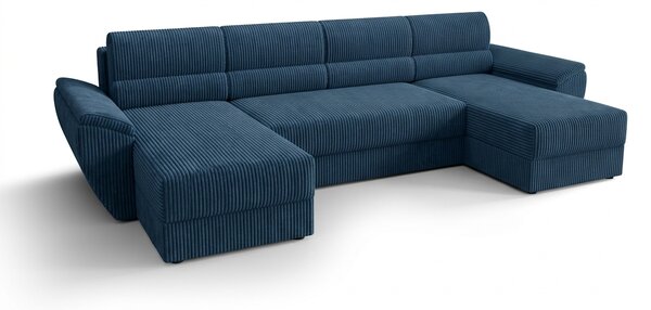 Rozkladacia sedacia súprava do U TAVERO 321x140 cm, tmavomodrá