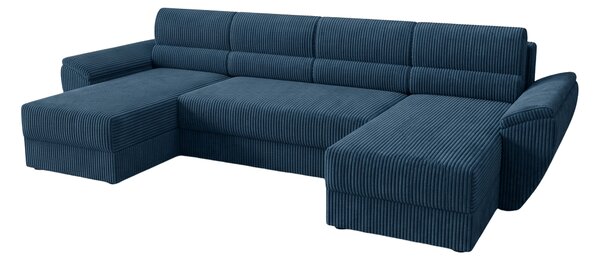 Rozkladacia sedacia súprava do U TAVERO 321x140 cm, tmavomodrá