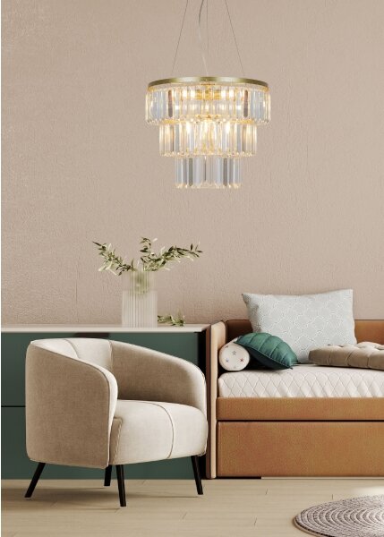 Zuma Line P17127-4-1GD - Luster na lanku TIFANNY 4xE14/40W/230V zlatá