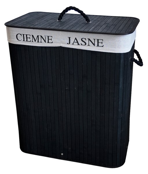 TRENDIE Bambusový kôš na prádlo 100l čierny + DARČEK