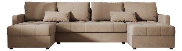 Rozkladacia sedacia súprava do U VENORIA 285x146 cm, béžová + 2 vankúšiky ZDARMA