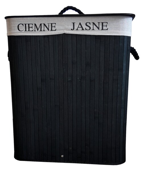 TRENDIE Bambusový kôš na prádlo 100l čierny + DARČEK